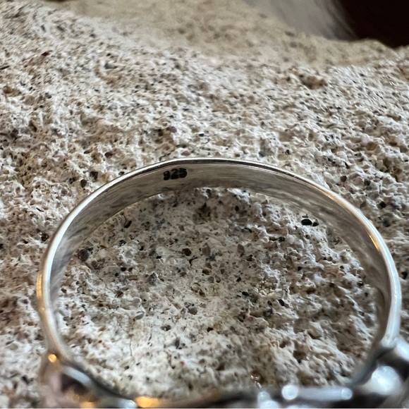 ❤️ White Buffalo Turquoise Teardrop Ring Sz 6.75 Navajo Southwestern Sterling - Picture 10 of 13